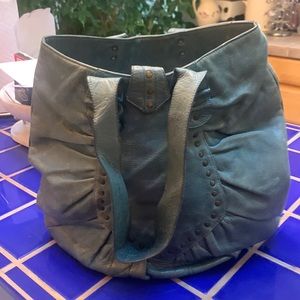 Vintage E.D.E.Leather teal hobo